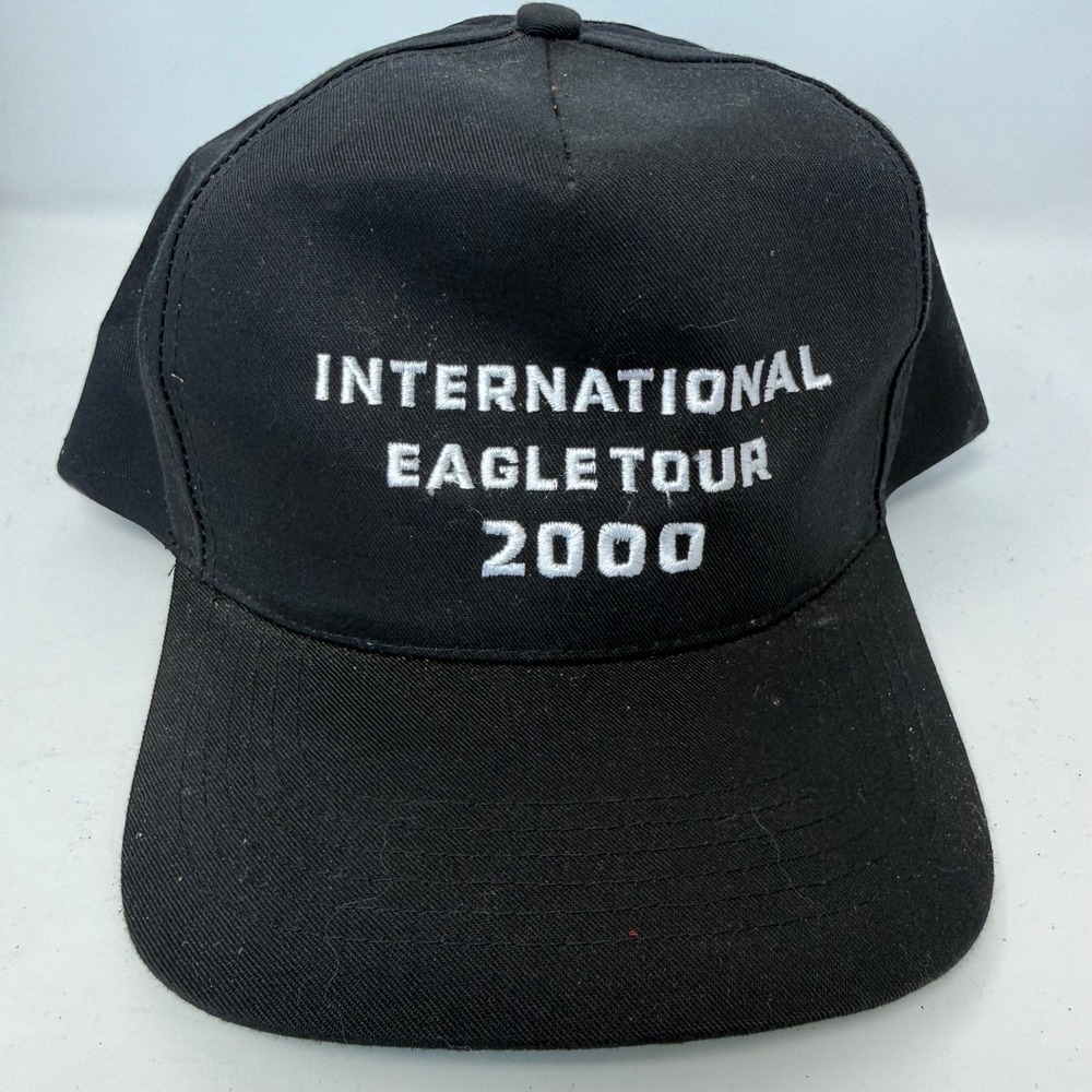 Vintage San Sun International Eagle Tour 2000 Snapback Hat Black Trucker Cap OSF